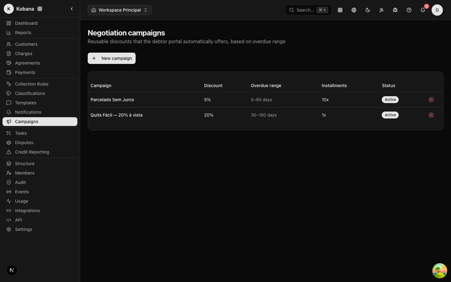 Negotiation campaigns
