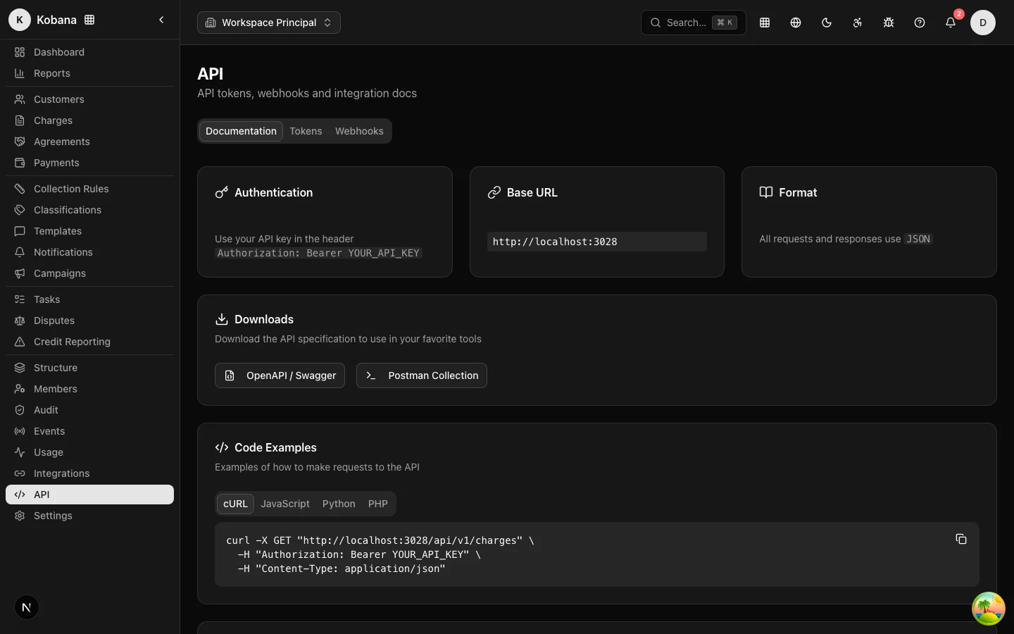 API keys